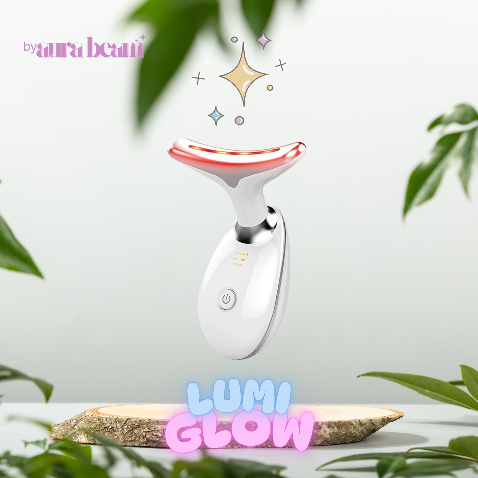 Lumiglow facial scultping tool, front side with red light